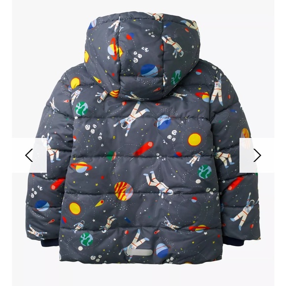 Mini Boden Boys' Space Shower Resistant Padded Jacket, Dark Grey Sz 8-9 EUC - Picture 2 of 8